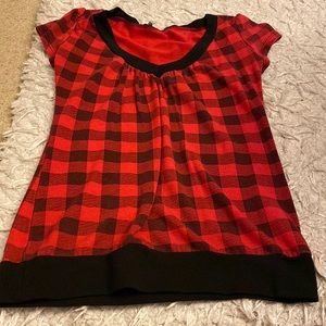 Red and Black Checkered Top